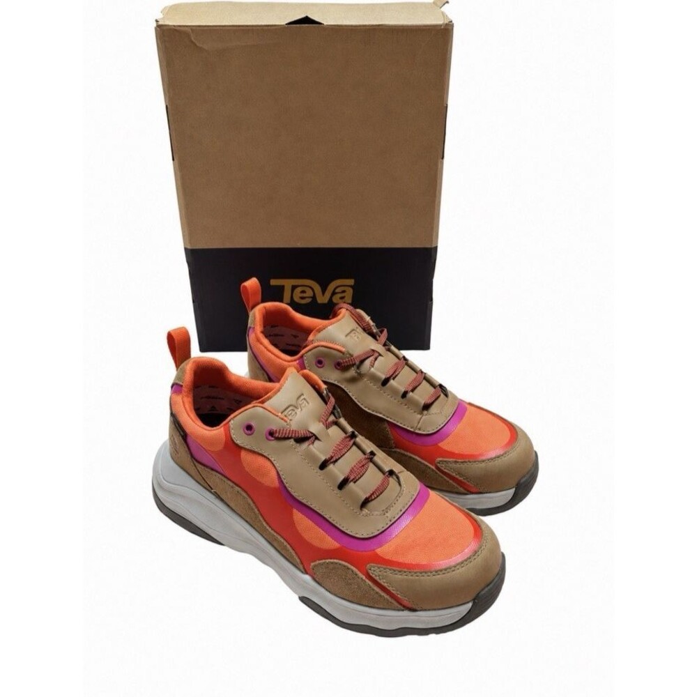 Teva Geotrecca Low Waterproof Hiking Sneaker Womens Size 9.5 Pink Coral Tan NIB